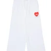 Pants>DIESEL Fleece pants with heart graphics white