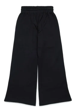 Pants>DIESEL Fleece pants with heart graphics black