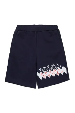Shorts | Shorts>MARNI Fleece shorts branded Promenade blue navy