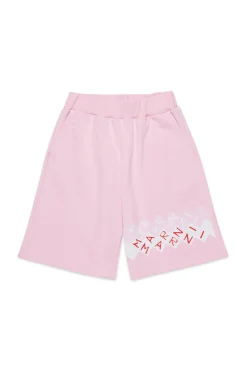 Shorts | Shorts>MARNI Fleece shorts branded Promenade light pink