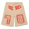 Activewear | Activewear>DIESEL Fleece shorts with college graphics beige