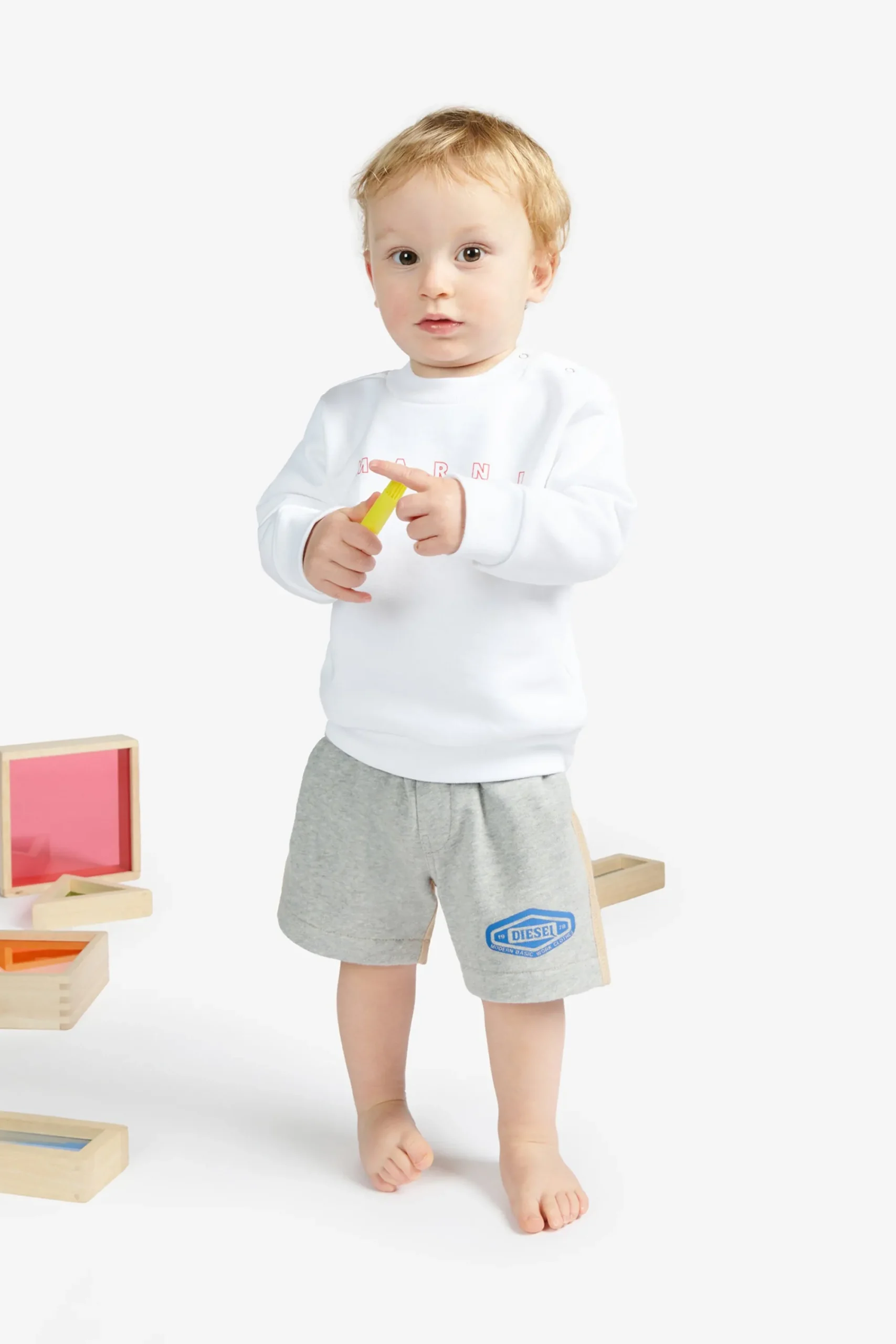 Activewear | Activewear>DIESEL Fleece shorts with colorblock inserts grey melange