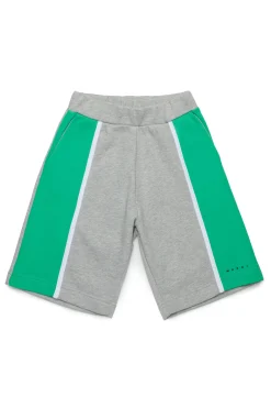 Shorts | Activewear>MARNI Fleece shorts with colorblock details pastel green