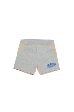 Activewear | Activewear>DIESEL Fleece shorts with colorblock inserts grey melange