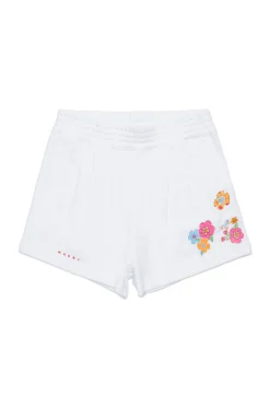 Shorts>MARNI Fleece shorts with flowers white