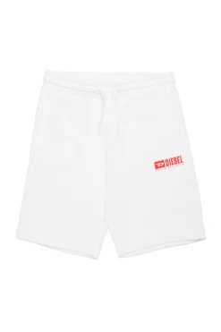 Activewear | Activewear>DIESEL Fleece shorts with logo white