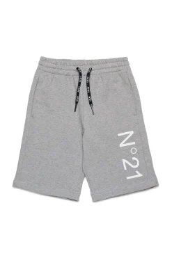 Activewear | Activewear>N°21 Fleece shorts with logo grey melange