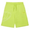 Oval D By Diesel | Oval D By Diesel>DIESEL Fleece shorts with maxi Oval D logo slime green