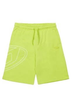 Oval D By Diesel | Oval D By Diesel>DIESEL Fleece shorts with maxi Oval D logo slime green