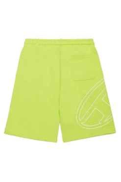 Oval D By Diesel | Oval D By Diesel>DIESEL Fleece shorts with maxi Oval D logo slime green