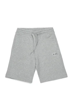 Activewear | Activewear>DIESEL Fleece shorts with Oval D logo grey melange