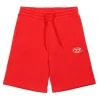 Activewear | Activewear>DIESEL Fleece shorts with Oval D logo red