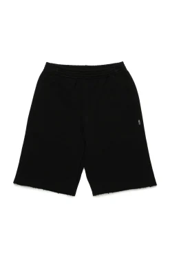 Shorts | Activewear>MM6 MAISON MARGIELA Fleece shorts with raw cut hems black