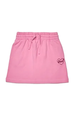 Skirts>DIESEL Fleece skirt with Heart print pink