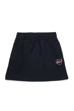 Skirts>DIESEL Fleece skirt with Heart print black