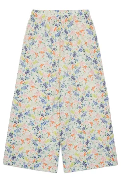 Pants | Party Looks>MAX&Co. Floral allover poplin wide pants antique white