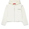 Sweatshirts>MAX&Co. Full-zip hooded sweatshirt white