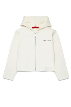 Sweatshirts>MAX&Co. Full-zip hooded sweatshirt white