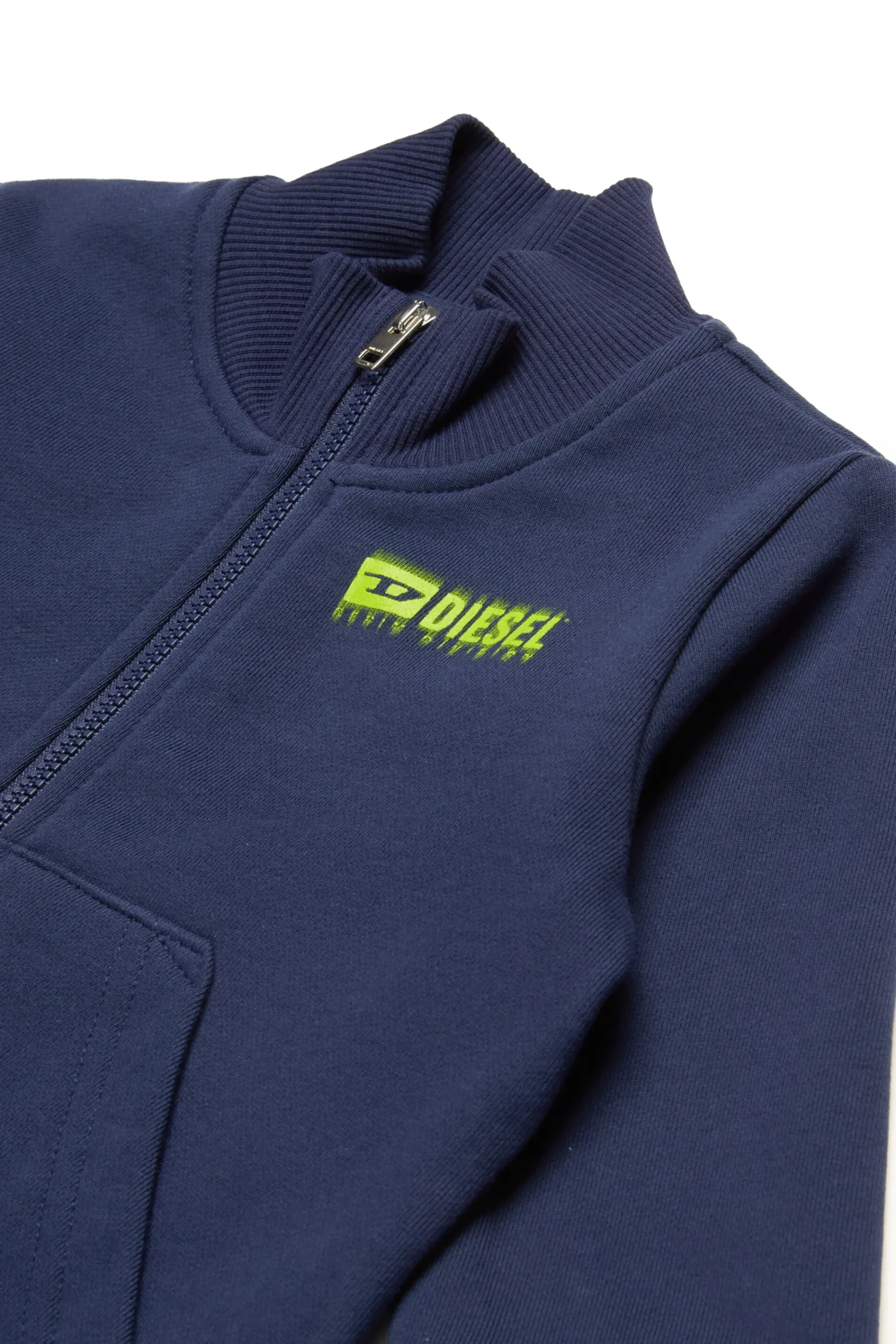 Sweatshirts>DIESEL Full-zip sweatshirt with degradé logo blue peacoat