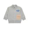 Sweatshirts | Oval D By Diesel>DIESEL Full-zip sweatshirt with colorblock inserts grey melange