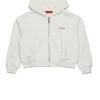 Sweatshirts | Activewear>MAX&Co. Full-zip sweatshirt with logo antique white