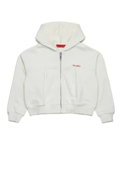 Sweatshirts | Activewear>MAX&Co. Full-zip sweatshirt with logo antique white