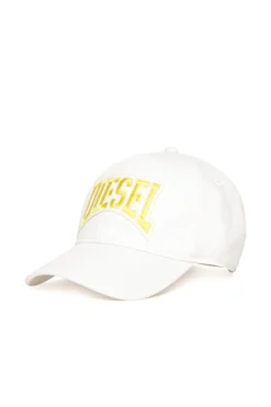 Logomania | Logomania>DIESEL Gabardine baseball cap with patch white