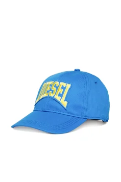 Logomania | Logomania>DIESEL Gabardine baseball cap with patch bright bluette
