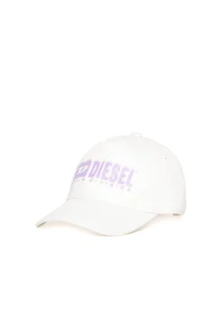 Accessories | Logomania>DIESEL Gabardine baseball cap with degradé logo white