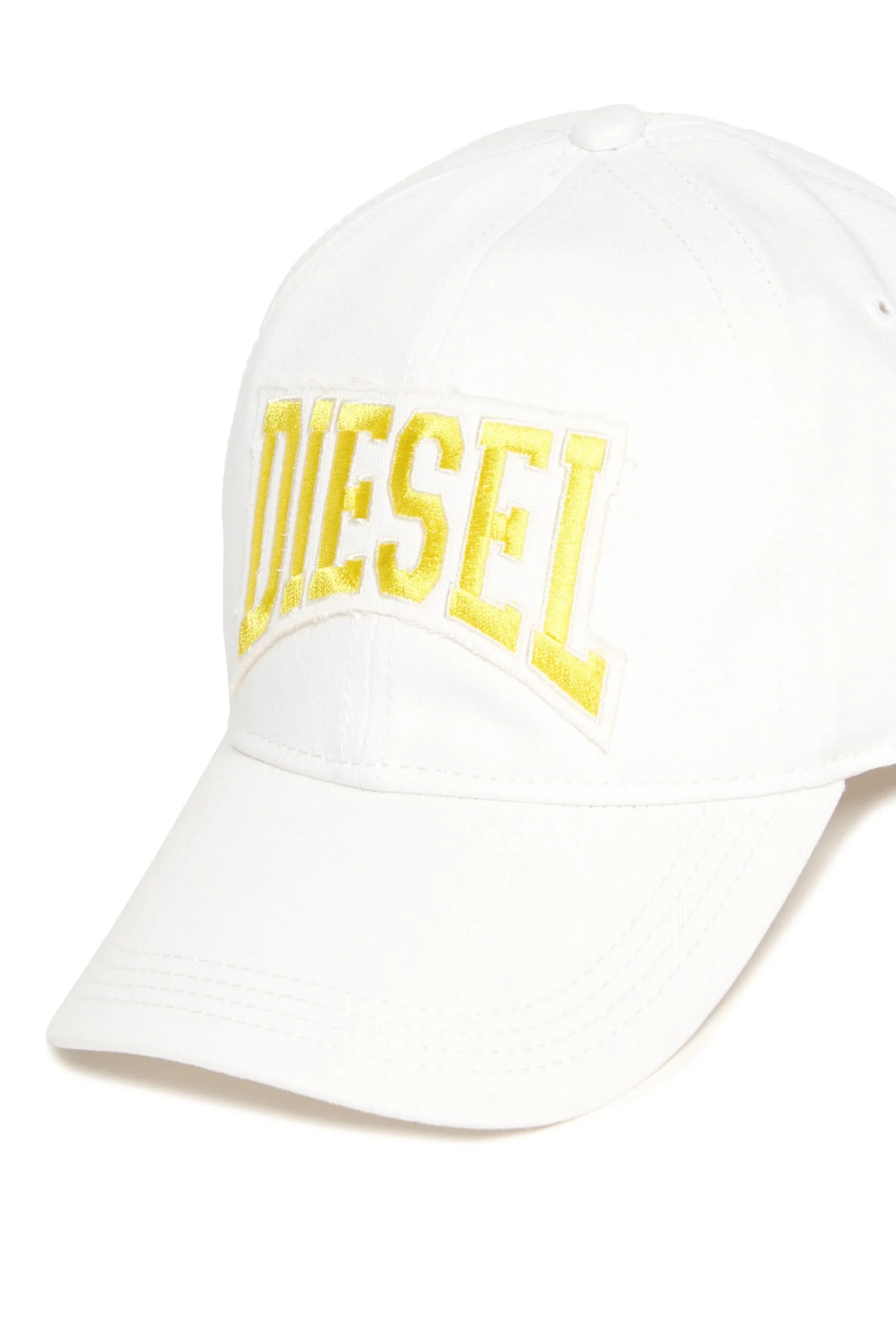 Logomania | Logomania>DIESEL Gabardine baseball cap with patch white