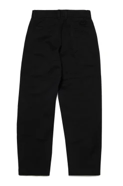 Pants>DIESEL Gabardine chino pants black