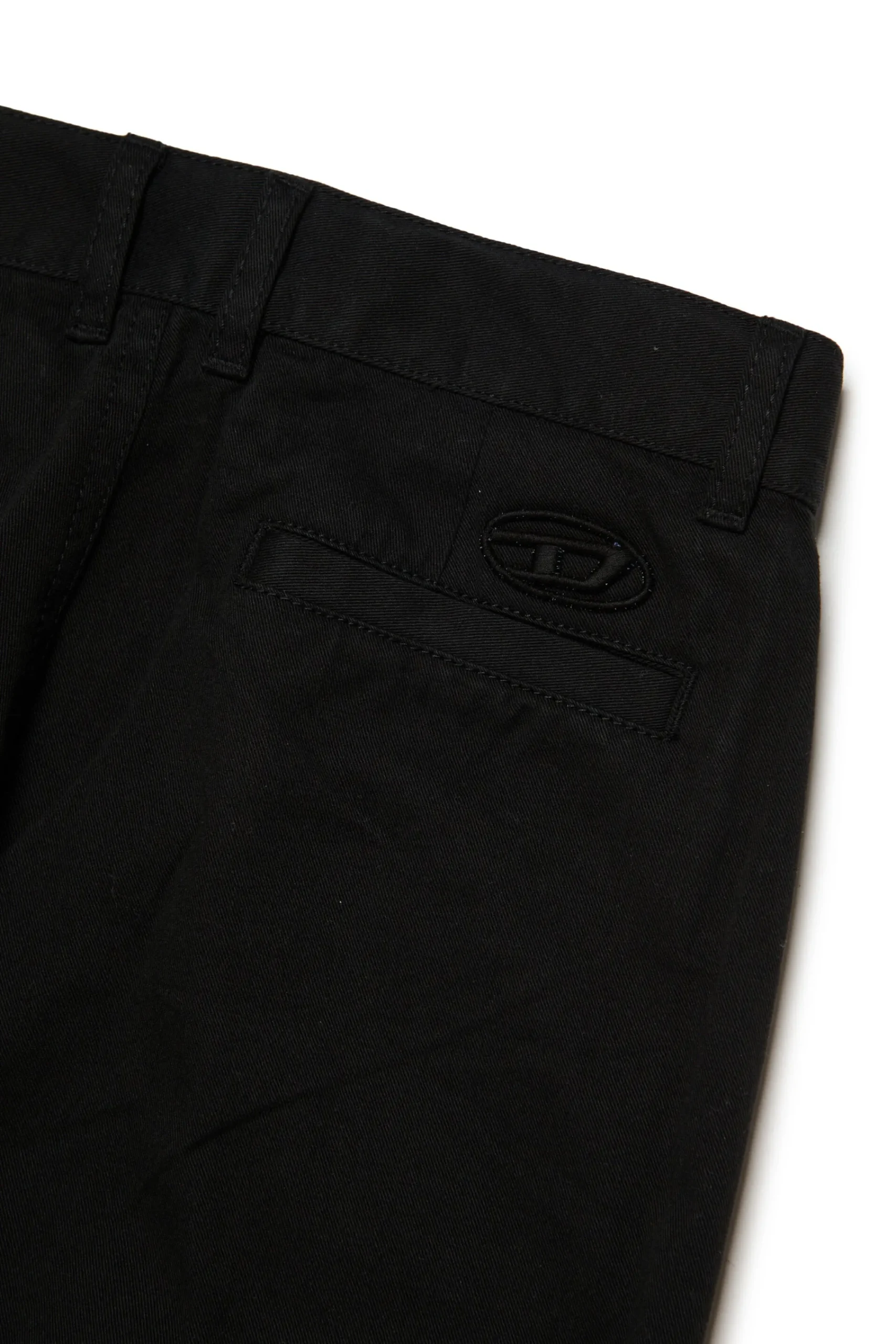 Pants>DIESEL Gabardine chino pants black