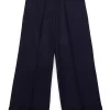Pants | Party Looks>MARNI Gabardine chino pants with pleats blue navy