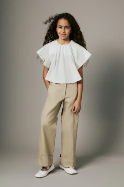 Pants | Party Looks>MARNI Gabardine chino pants with pleats sand