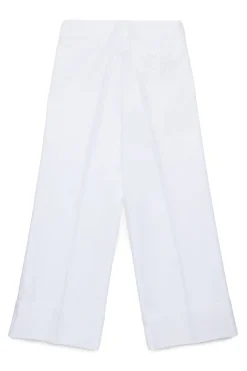 Pants | Party Looks>MARNI Gabardine chino pants with pleats white