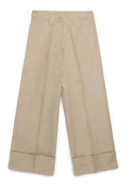 Pants | Party Looks>MARNI Gabardine chino pants with pleats sand