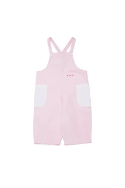 Tracksuits And Baby Set>MARNI Gabardine dungarees with pockets light pink