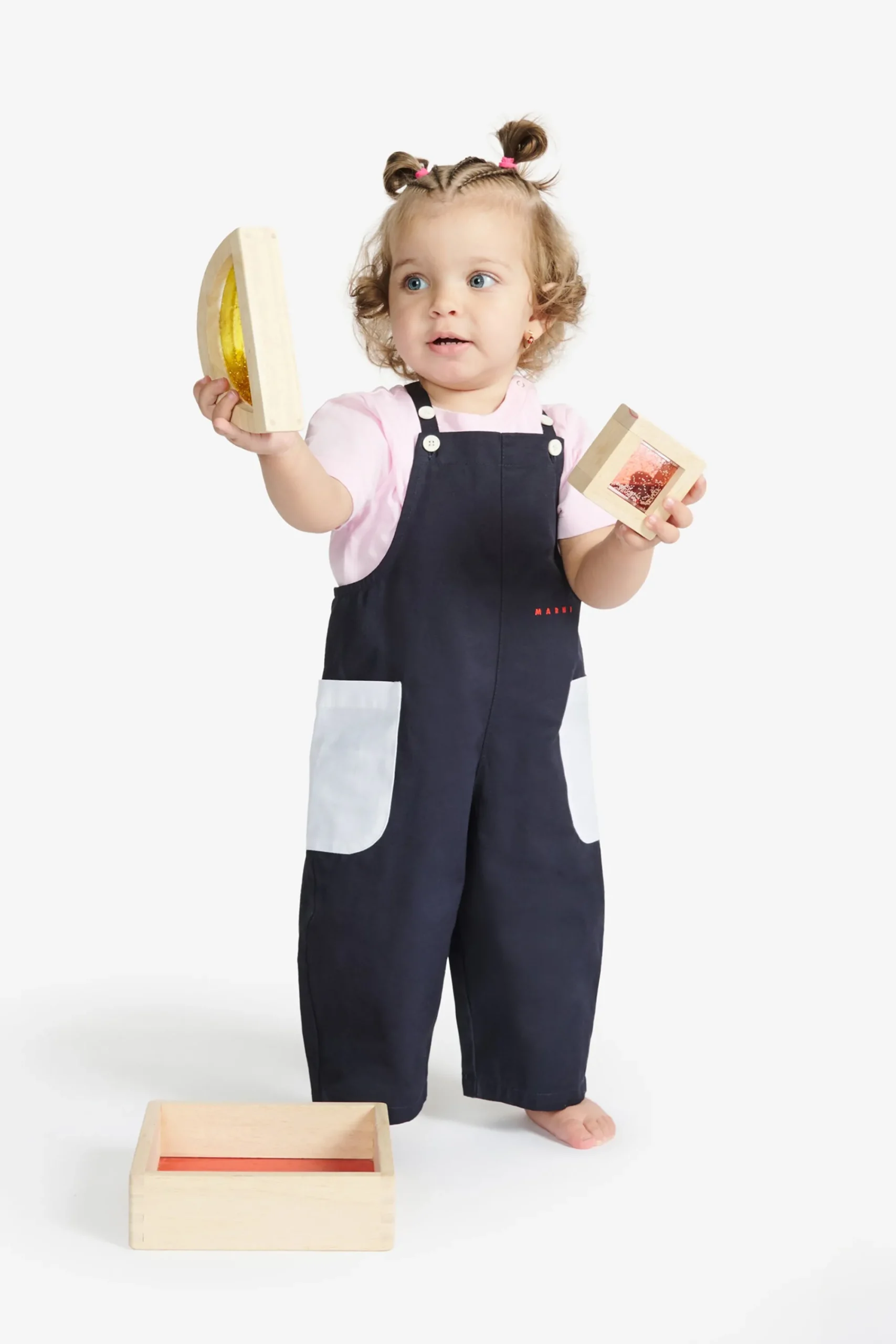 Tracksuits And Baby Set>MARNI Gabardine dungarees with pockets blue navy