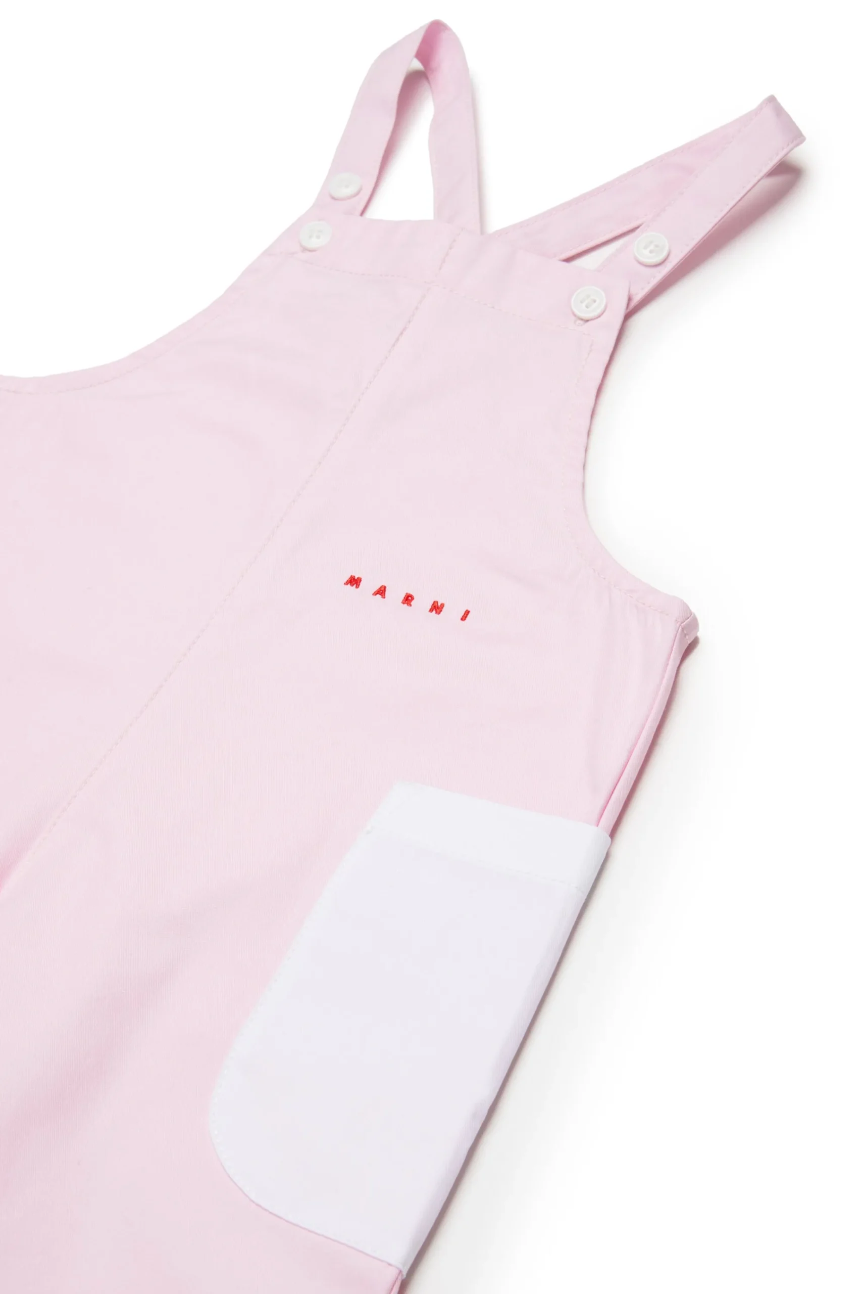 Tracksuits And Baby Set>MARNI Gabardine dungarees with pockets light pink