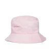 Hats And Caps | Logomania>MARNI Gabardine fisherman hat branded with logo light pink