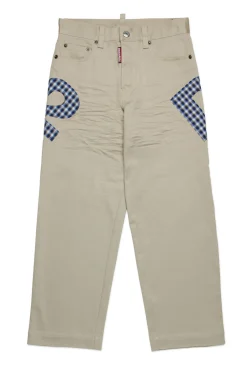 Logomania | Logomania>DSQUARED2 Gabardine pants with maxi logo medium gray