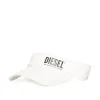 Hats And Caps | Swimwear>DIESEL Gabardine visor branded with institutional logo white