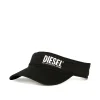 Hats And Caps | Swimwear>DIESEL Gabardine visor branded with institutional logo black