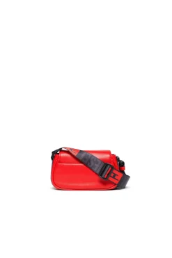 Bags And Backpacks>DIESEL Glossy coated fabric crossbody bag red
