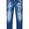 Jeans | Denim-Mania>DSQUARED2 Gradient straight jeans with stains - Cool Girl blue denim