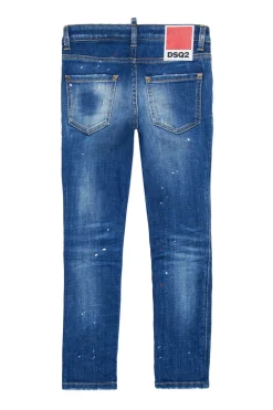 Jeans | Denim-Mania>DSQUARED2 Gradient straight jeans with stains - Cool Girl blue denim