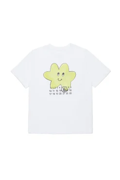 T-Shirts | Logomania>MM6 MAISON MARGIELA Happy Star graphic jersey T-shirt white