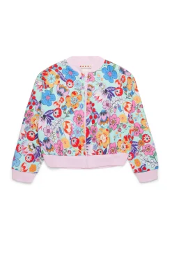 Sweatshirts>MARNI Holiday allover bomber-style sweatshirt placid blue