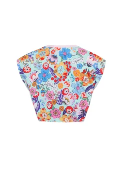 T-Shirts>MARNI Holiday allover T-shirt with knotted fabric placid blue