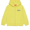 Activewear | Activewear>DIESEL Hooded sweatshirt with degradé logo canary yellow